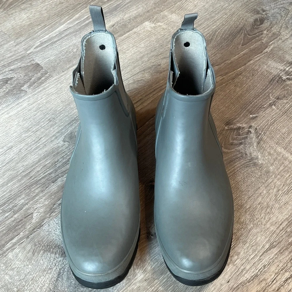Bogs Amelia Chelsea Waterproof Rain Boots Grey Ankle Rubber Womens 10